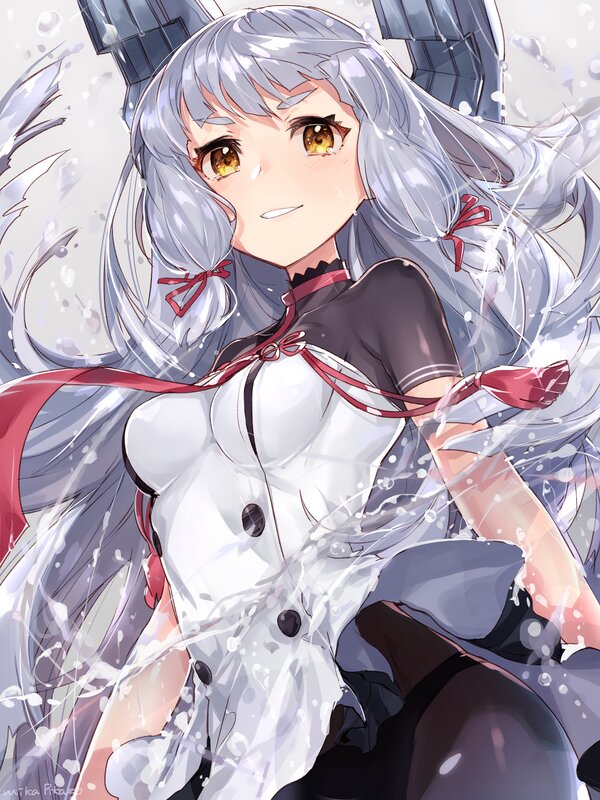Anime Girl with Silver Hair — Playful, Digital Art