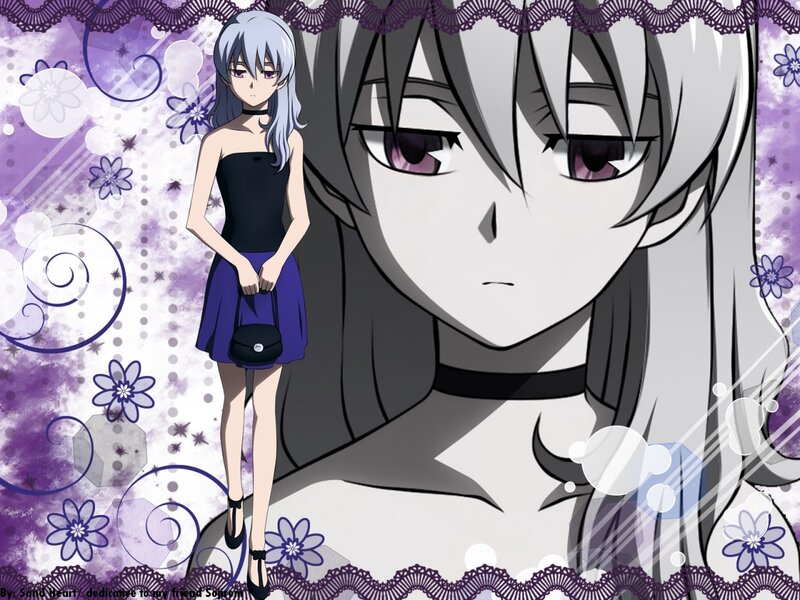 Anime Girl with Silver Hair — Purple, Dramatic, Dress