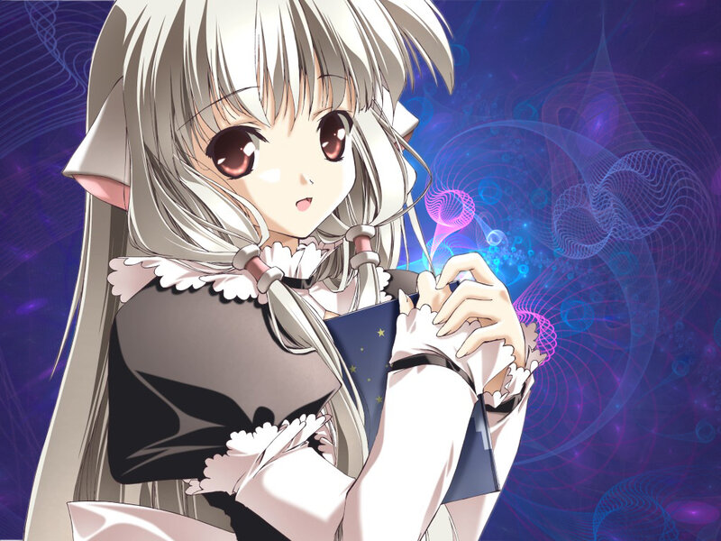 Anime Girl with Silver Hair — Purple, Mystical