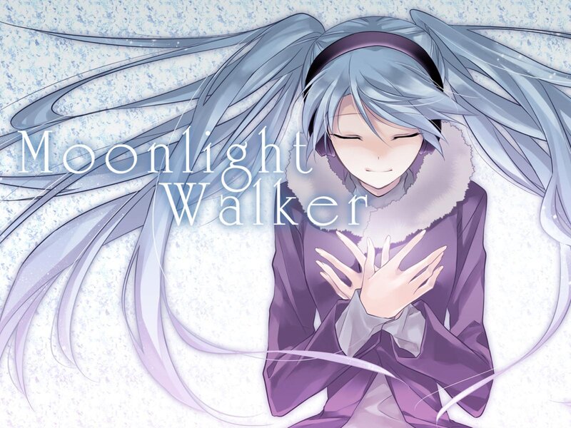 Anime Girl with Silver Hair — Purple, Serene