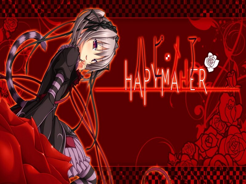 Anime Girl with Silver Hair — Red, Dramatic
