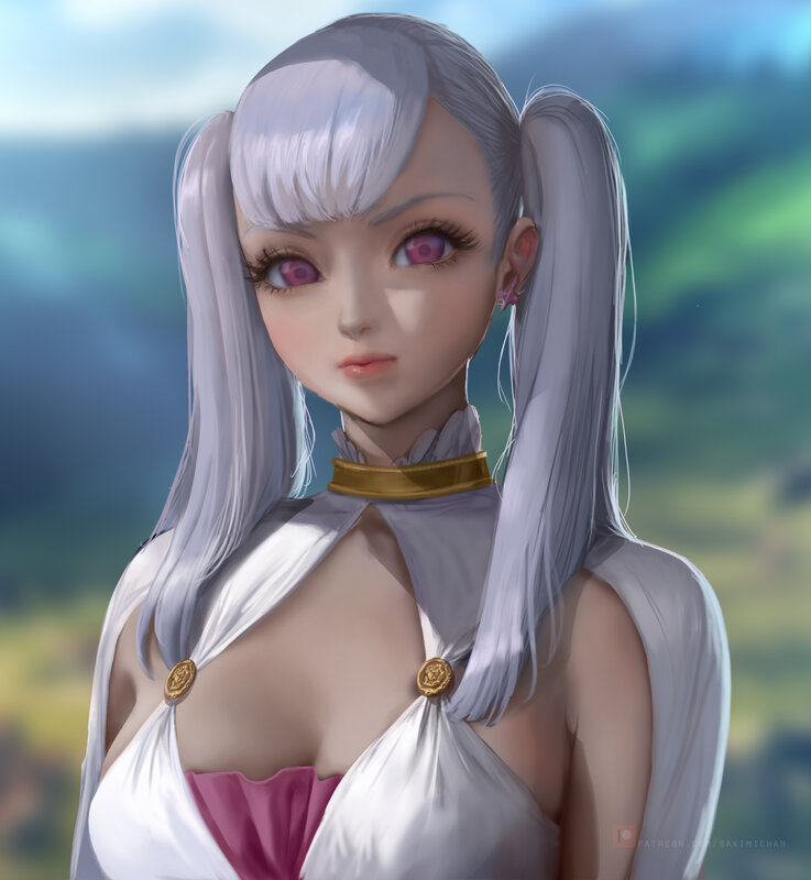 Anime Girl with Silver Hair — Serene, Digital Art