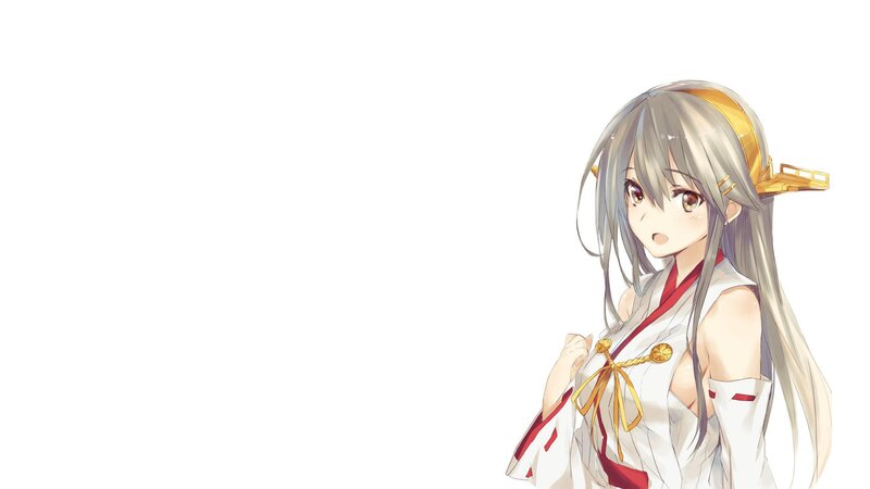 Anime Girl with Silver Hair — White, Calm, White Kimono