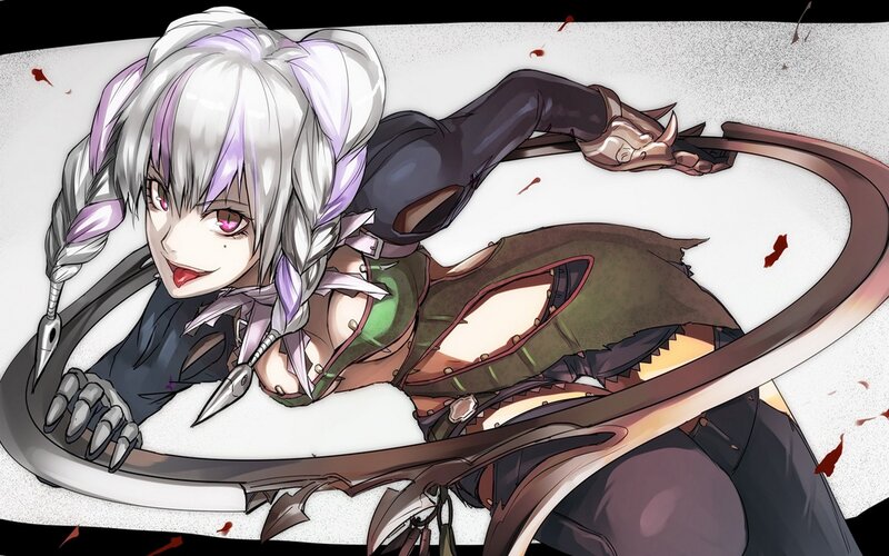 Anime Girl with Silver Hair — White, Dramatic, Digital Art