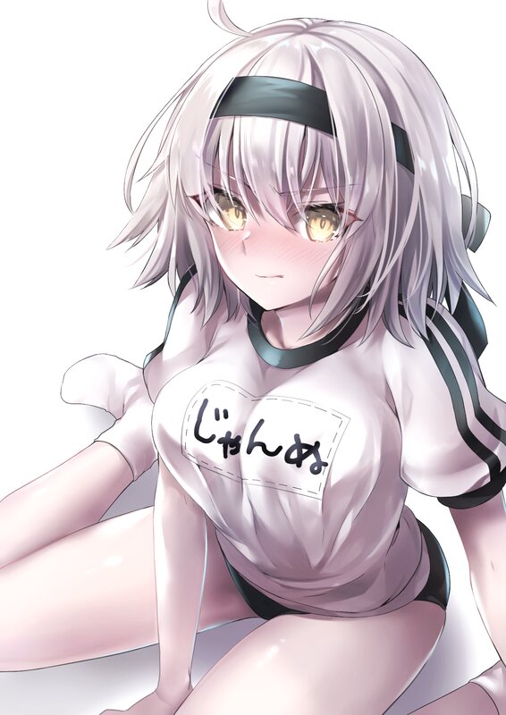 Anime Girl with Silver Hair — White, Neutral, Headband