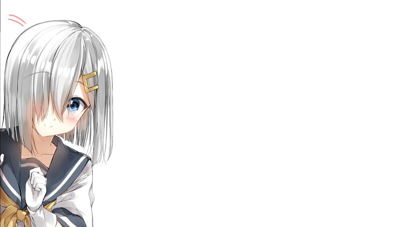 Anime Girl with Silver Hair — White, Neutral, School Uniform, Blue Eyes