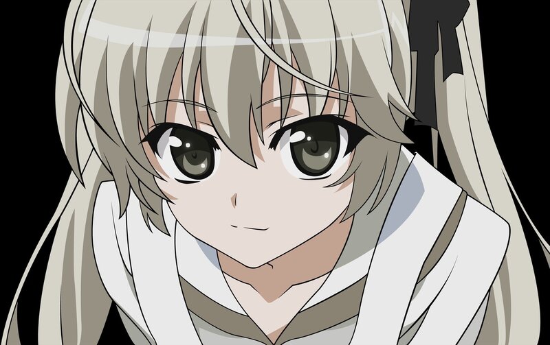 Anime Girl with Silver Hair — White