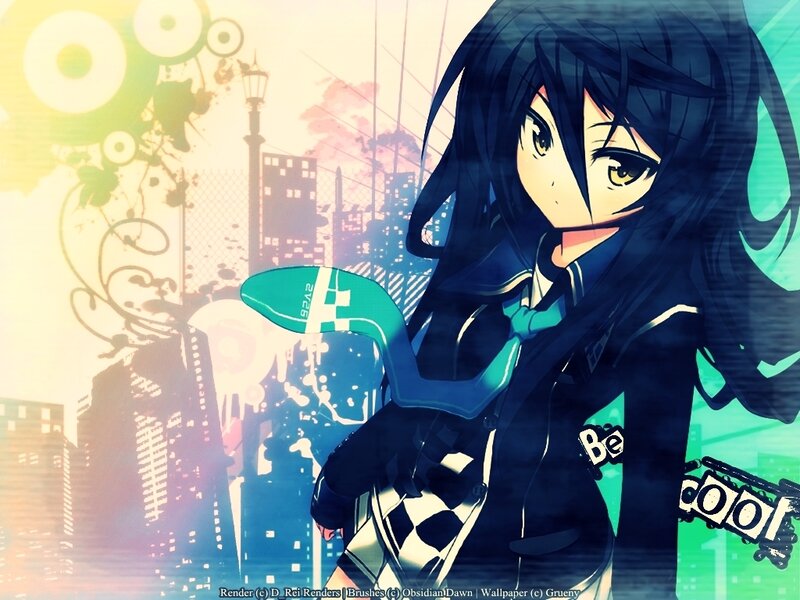 anime girl with skateboard