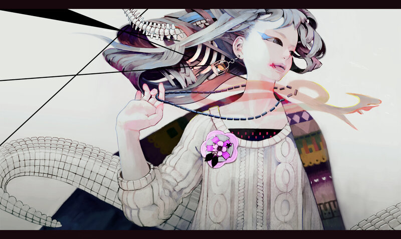 Anime Girl with Skeletal Creature