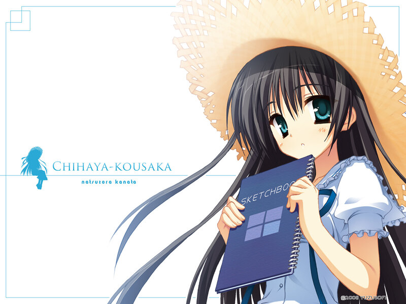 Anime girl with sketchbook