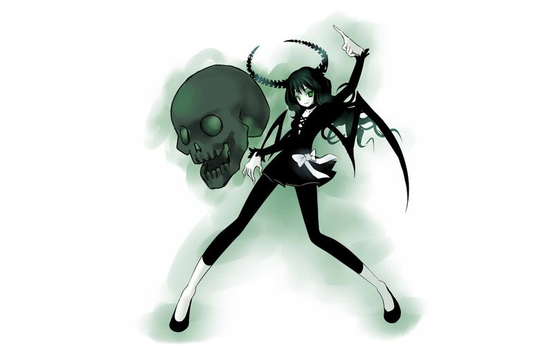 anime girl with skull
