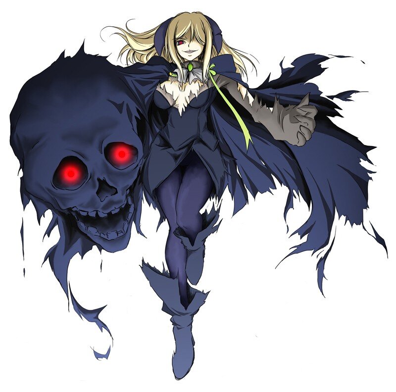 anime girl with skull companion