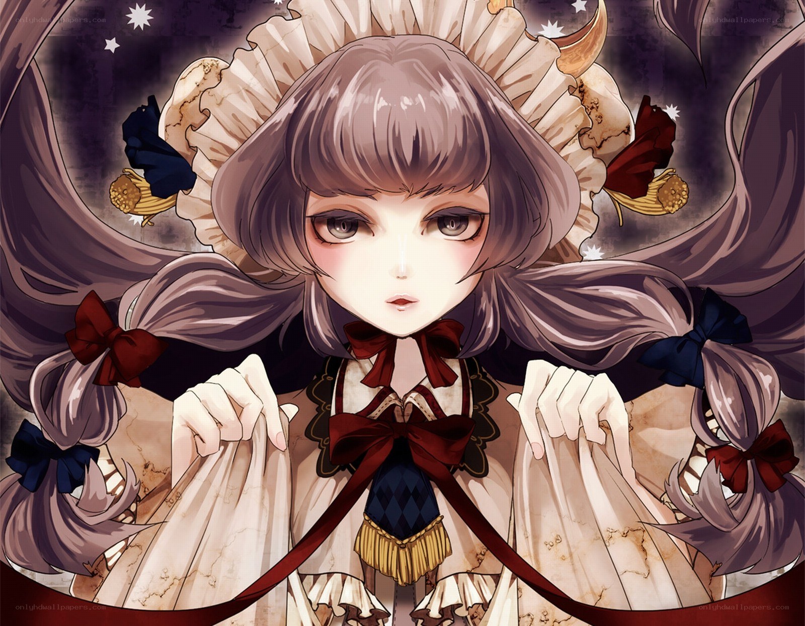 anime girl with skull crown