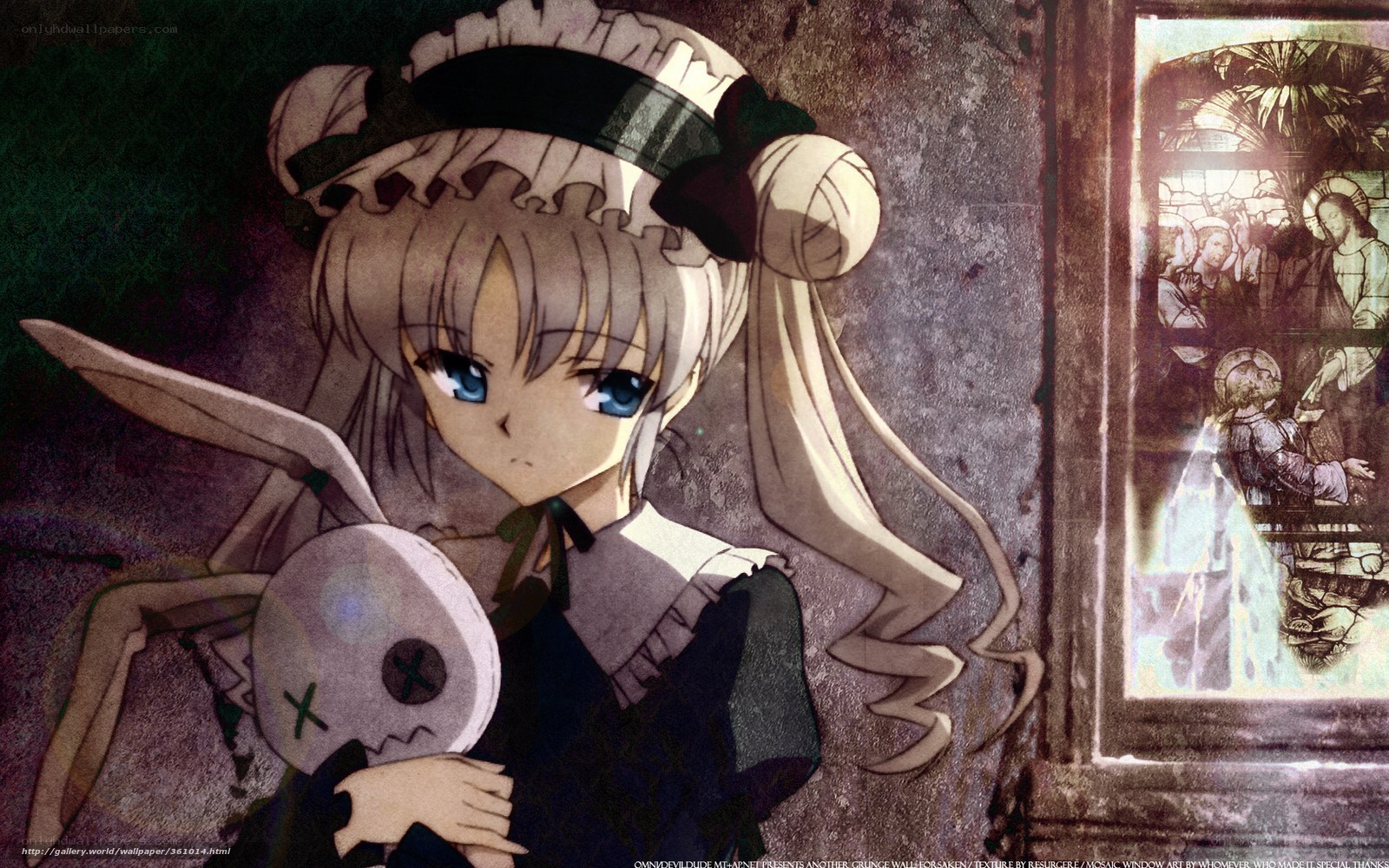 anime girl with skull doll