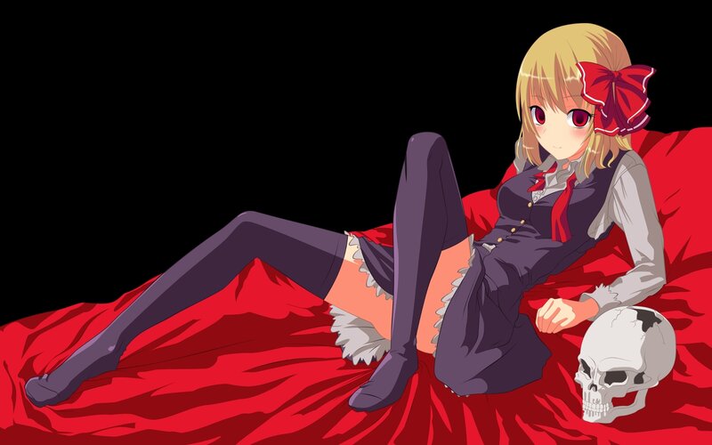 anime girl with skull