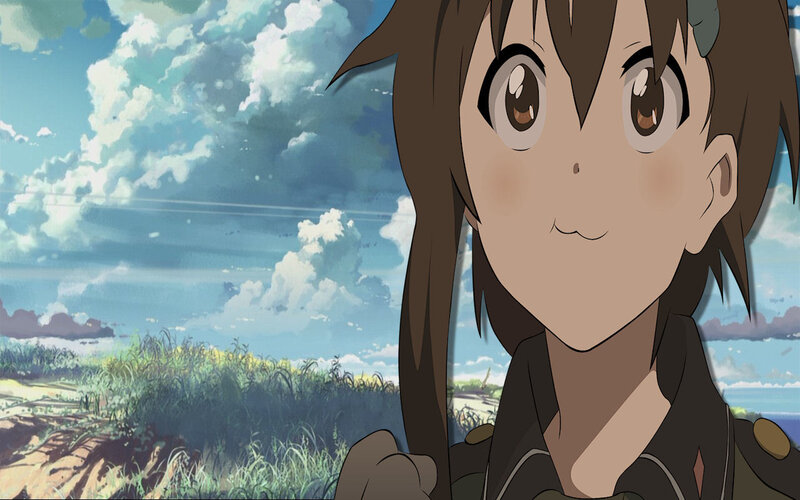 anime girl with sky background