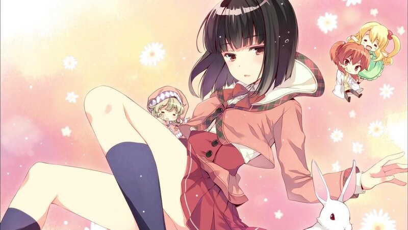 Anime girl with small characters