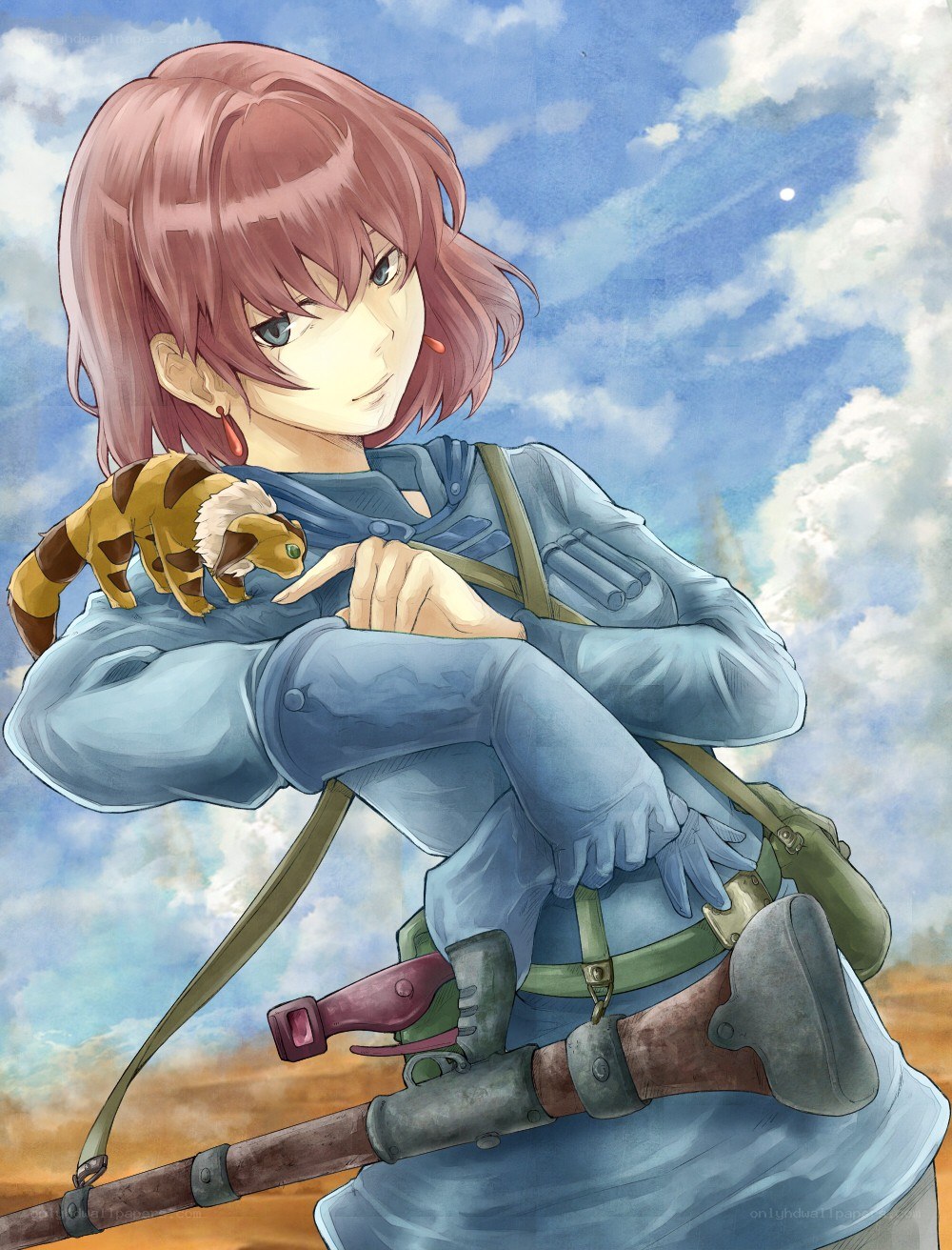 Anime girl with small creature