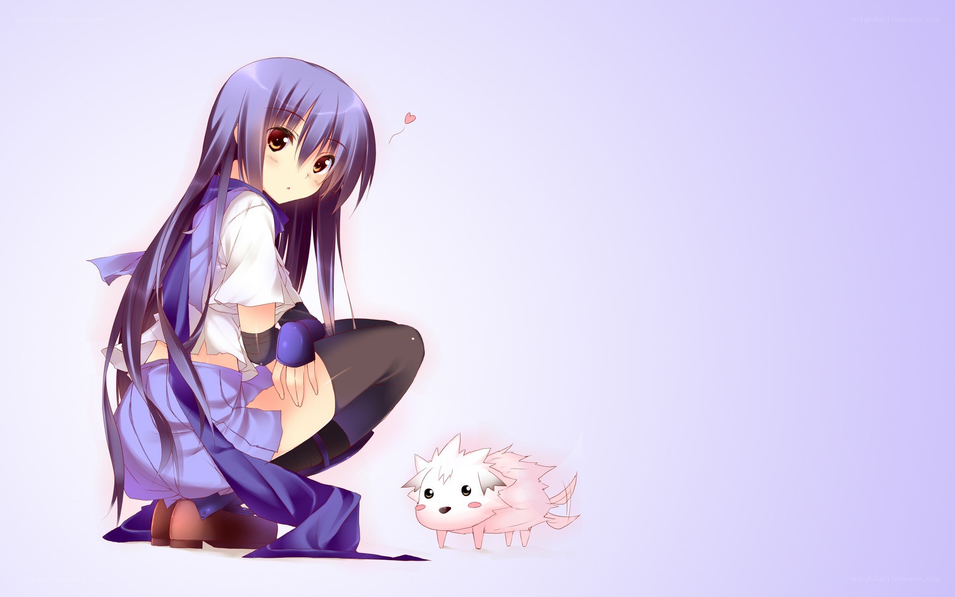 anime girl with small creature