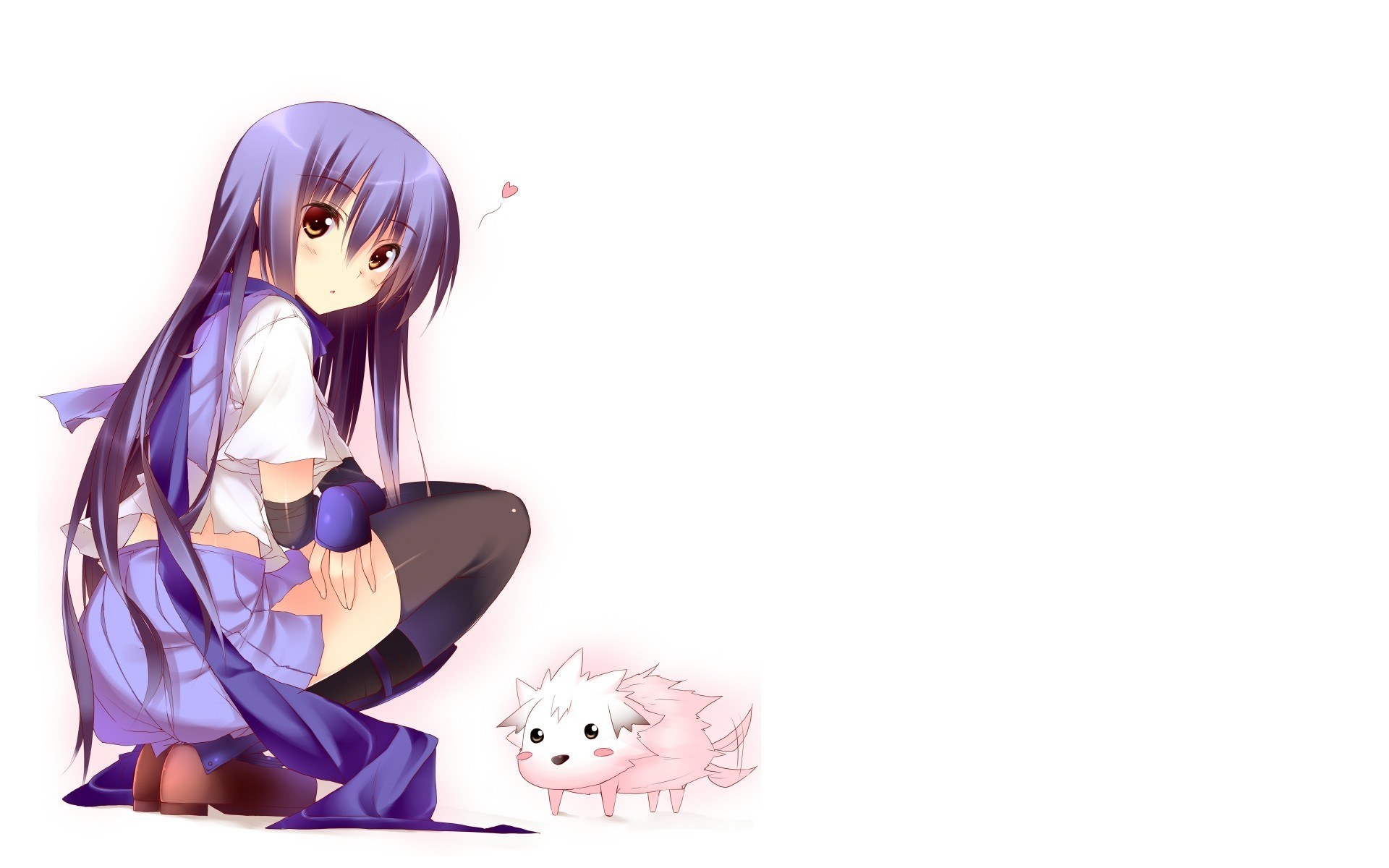 anime girl with small creature