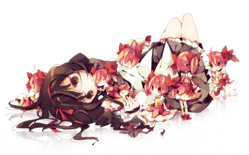 Anime Girl with Small Figures