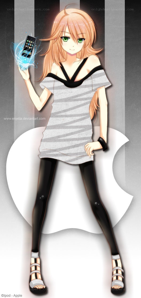 anime girl with smartphone