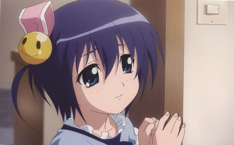 anime girl with smiley hair accessory