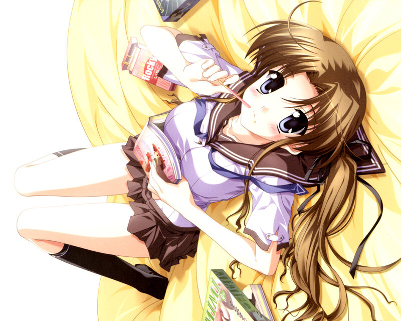 anime girl with snack