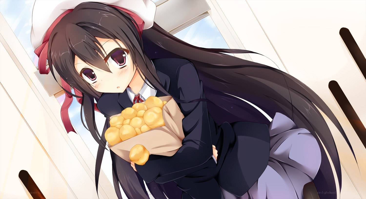 anime girl with snacks