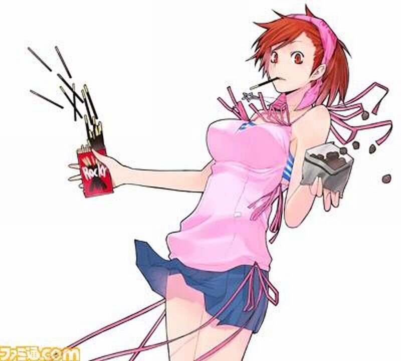 anime girl with snacks