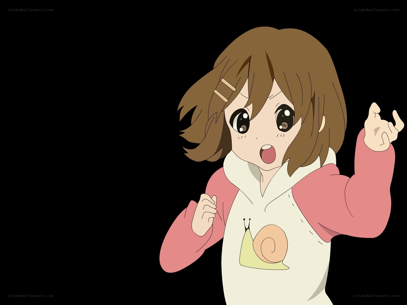 anime girl with snail hoodie