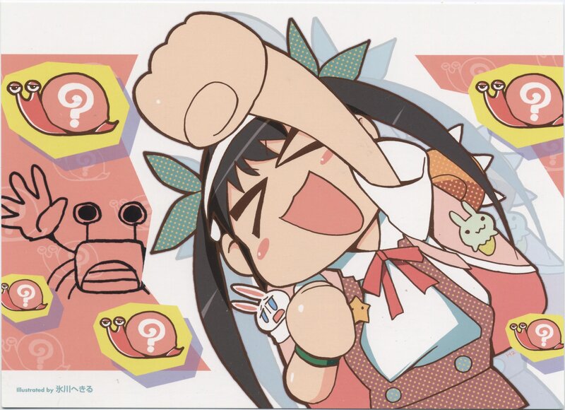 anime girl with snail icons