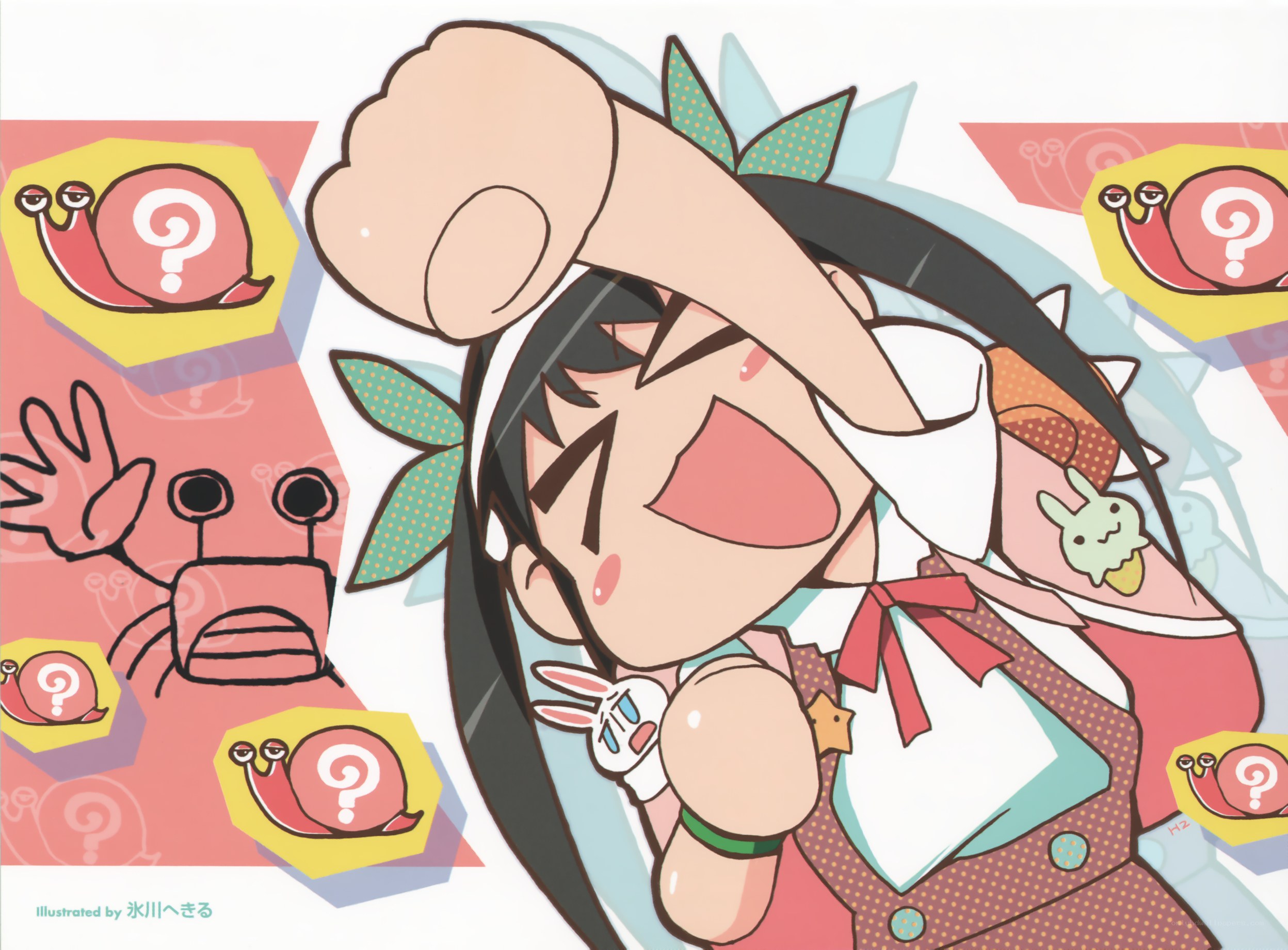 anime girl with snails
