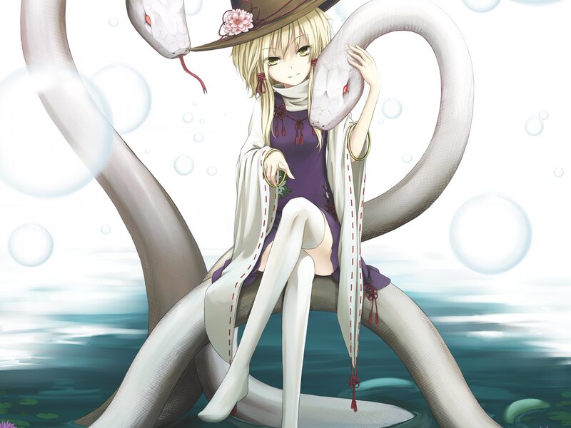 anime girl with snake