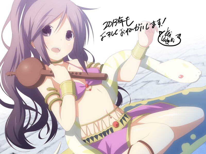 anime girl with snake