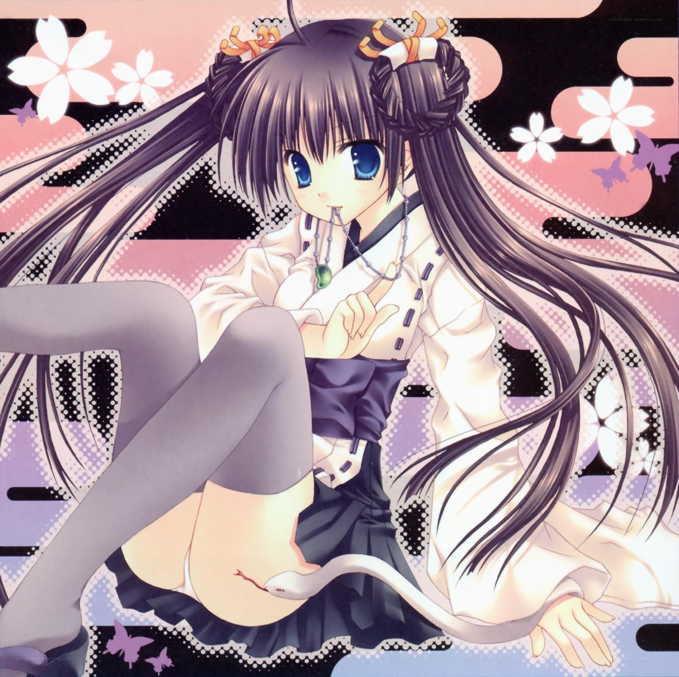 Anime girl with snake
