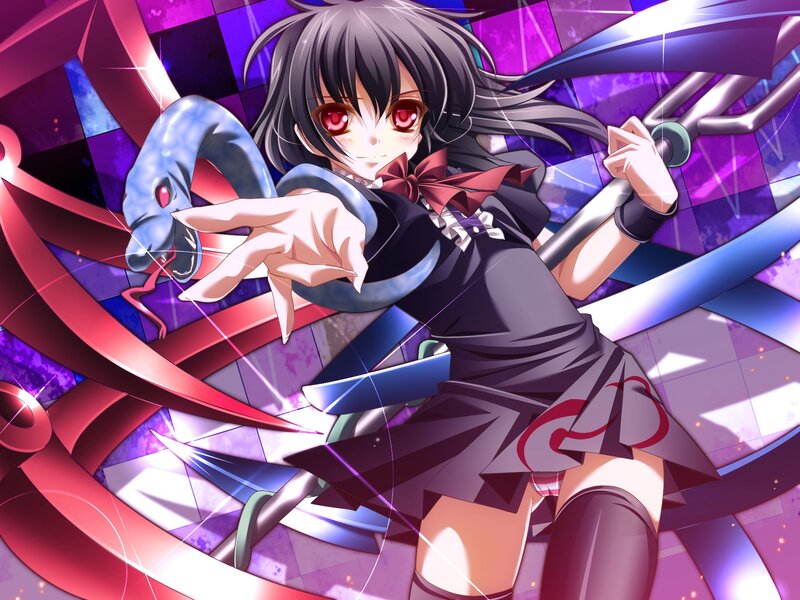 Anime girl with snake and sword