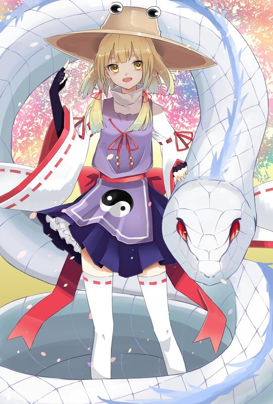 anime girl with snake companion