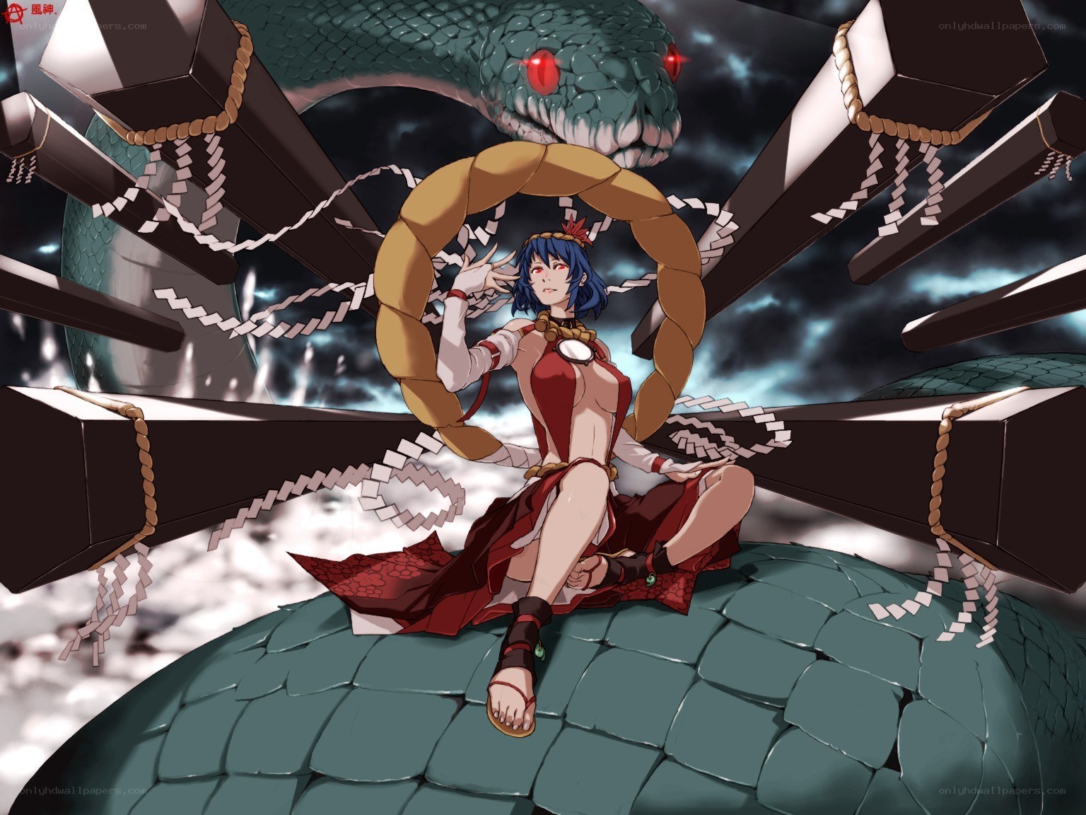 Anime girl with snake creature