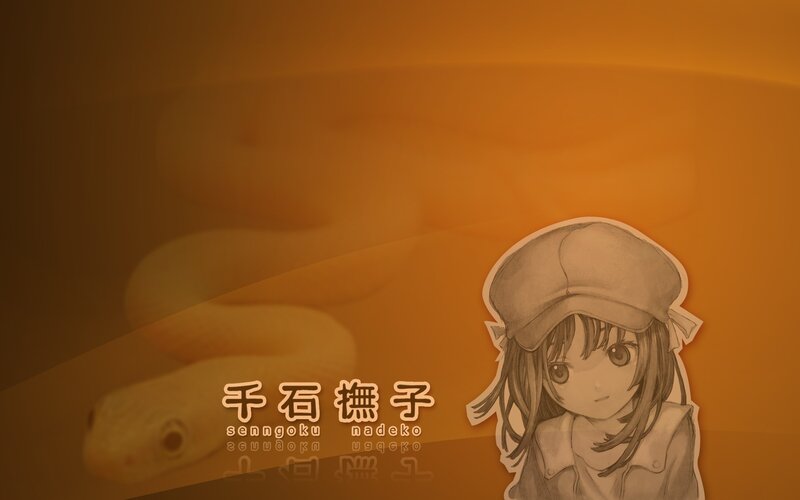 Anime girl with snake illustration