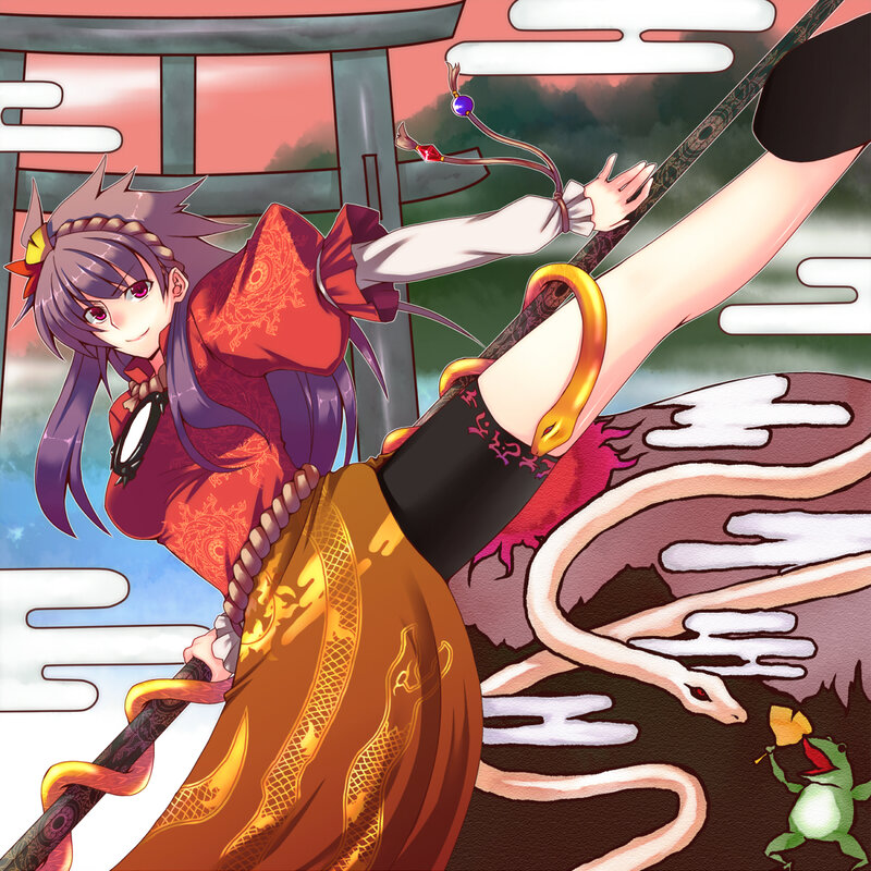 Anime girl with snake staff