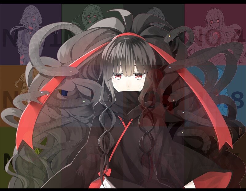 Anime girl with snakes