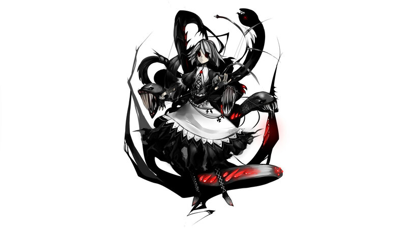 Anime Girl with Snakes — Black