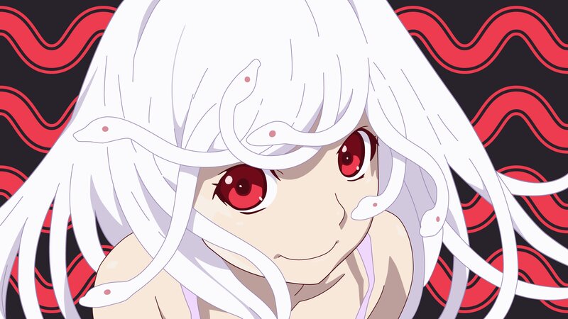 Anime Girl with Snakes — White