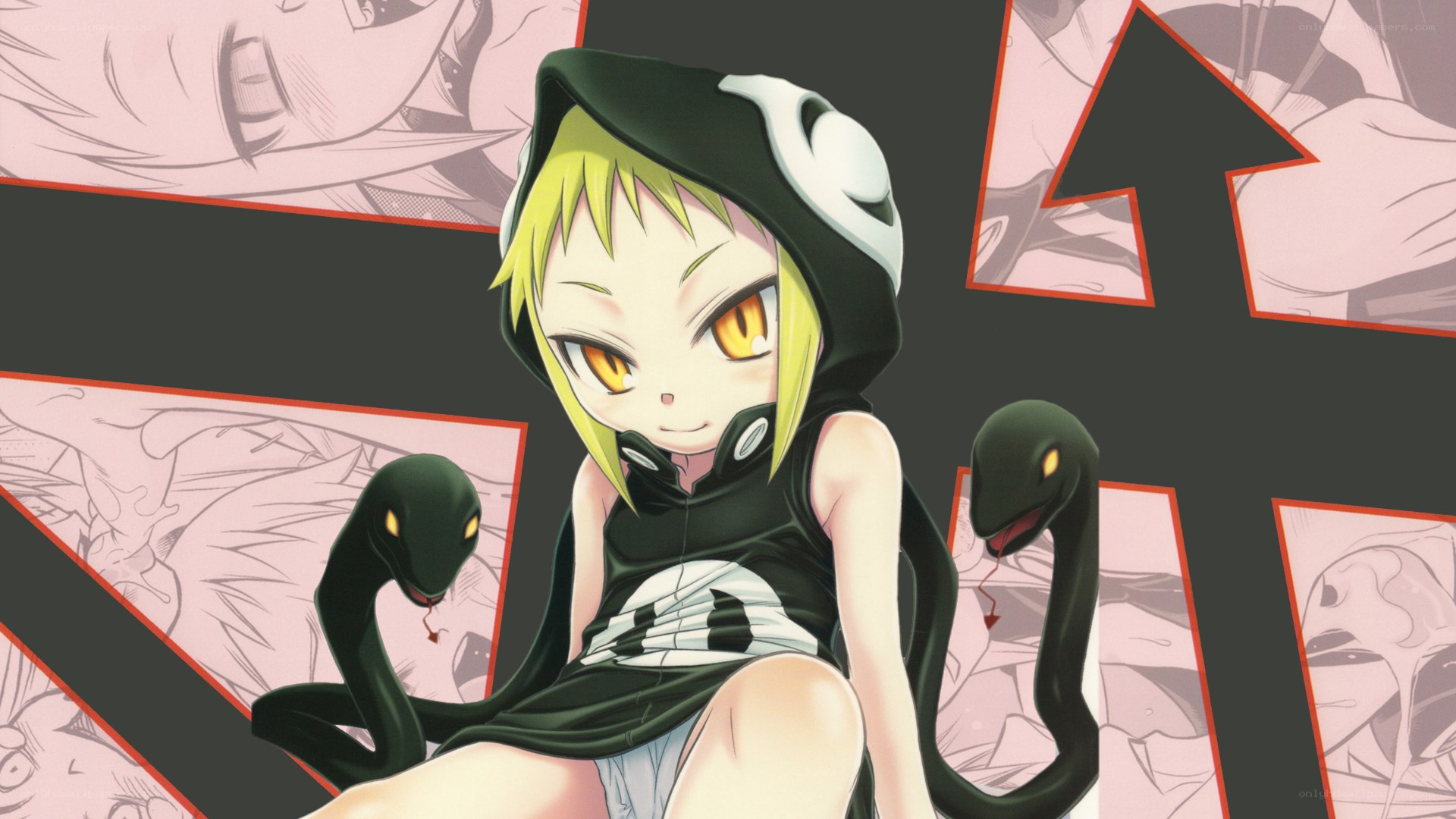 anime girl with snakes
