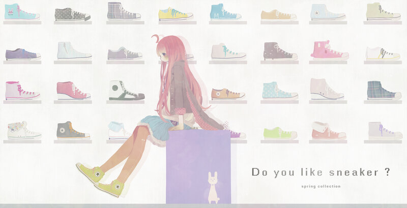 Anime Girl with Sneakers — Pink