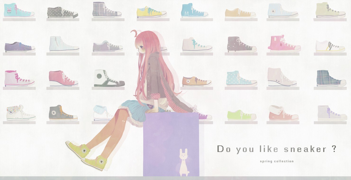anime girl with sneakers