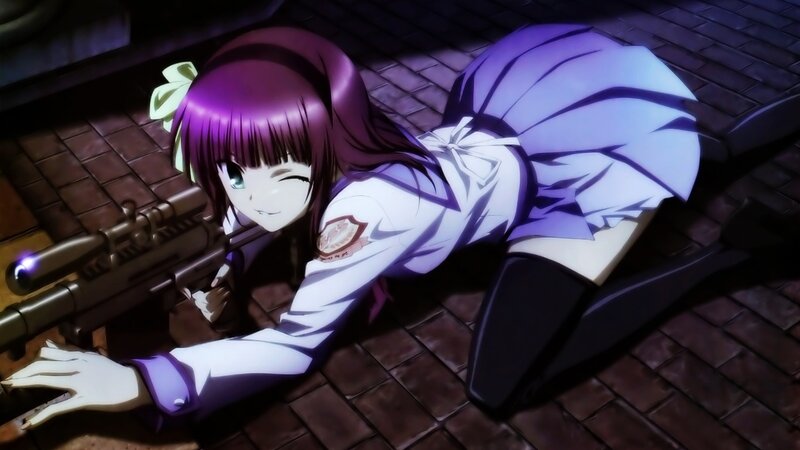 anime girl with sniper rifle
