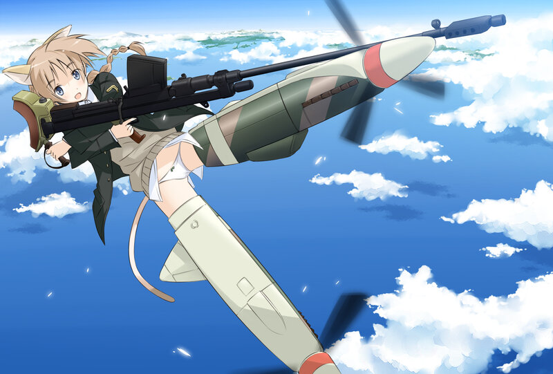 anime girl with sniper rifle