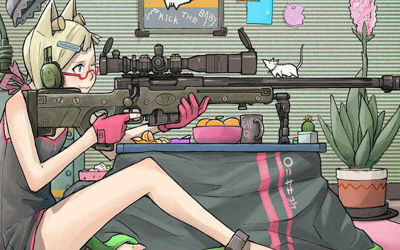 Anime girl with sniper rifle